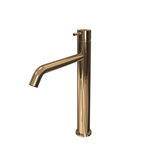 T1.15 Deck mounted high washbasin mixer with waste valve - PVD Copper Polished