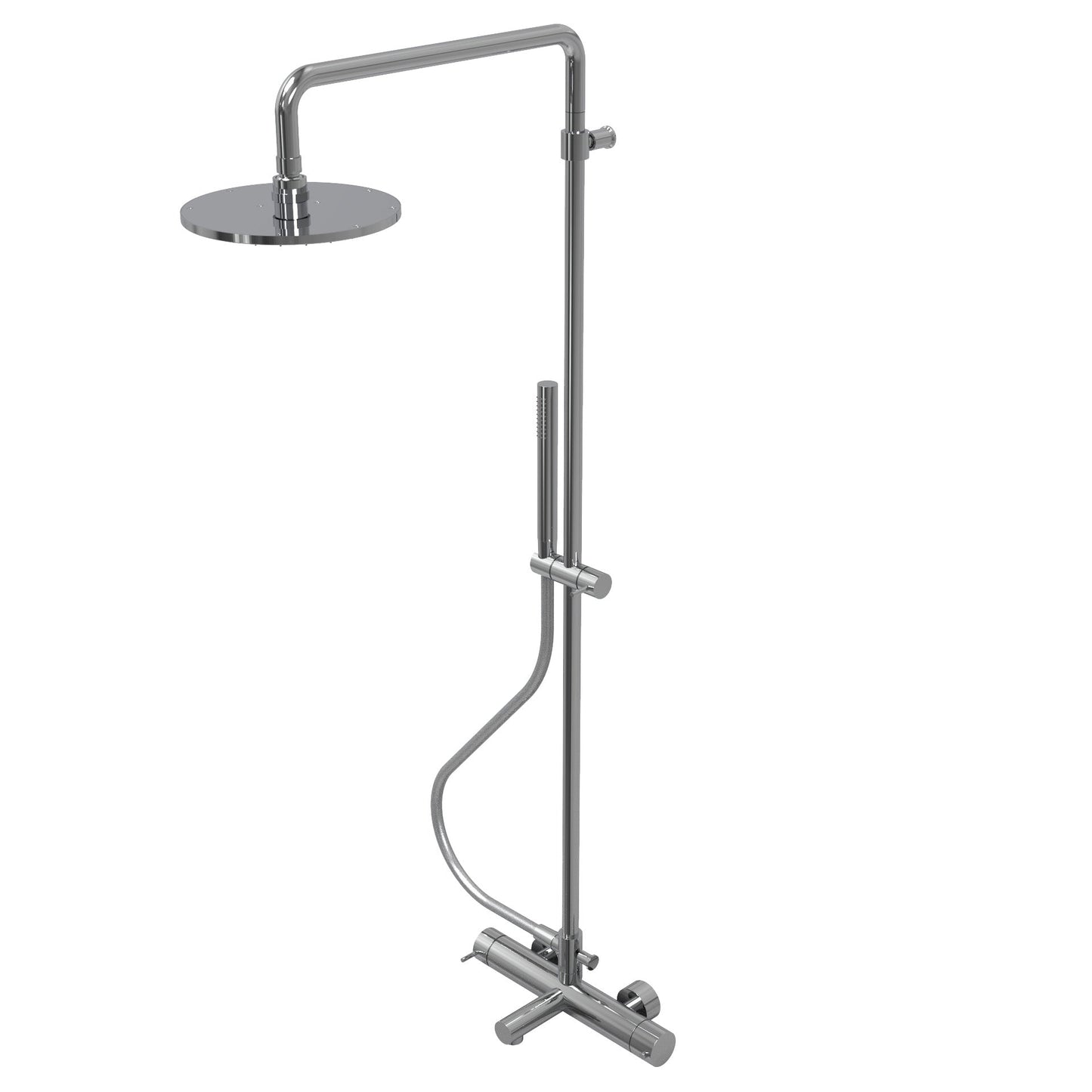 T1.31TN Three-way thermostatic bathtub mixer with column, spout, 200 mm head shower and hand shower - new version