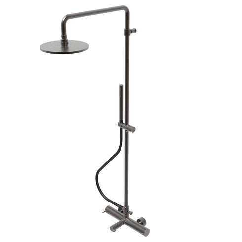 T1.31TN Torneira misturadora termostática de banheira 3 saídas, com coluna, bica, chuveiro de 250 mm e chuveiro de mão redondo - nova versão