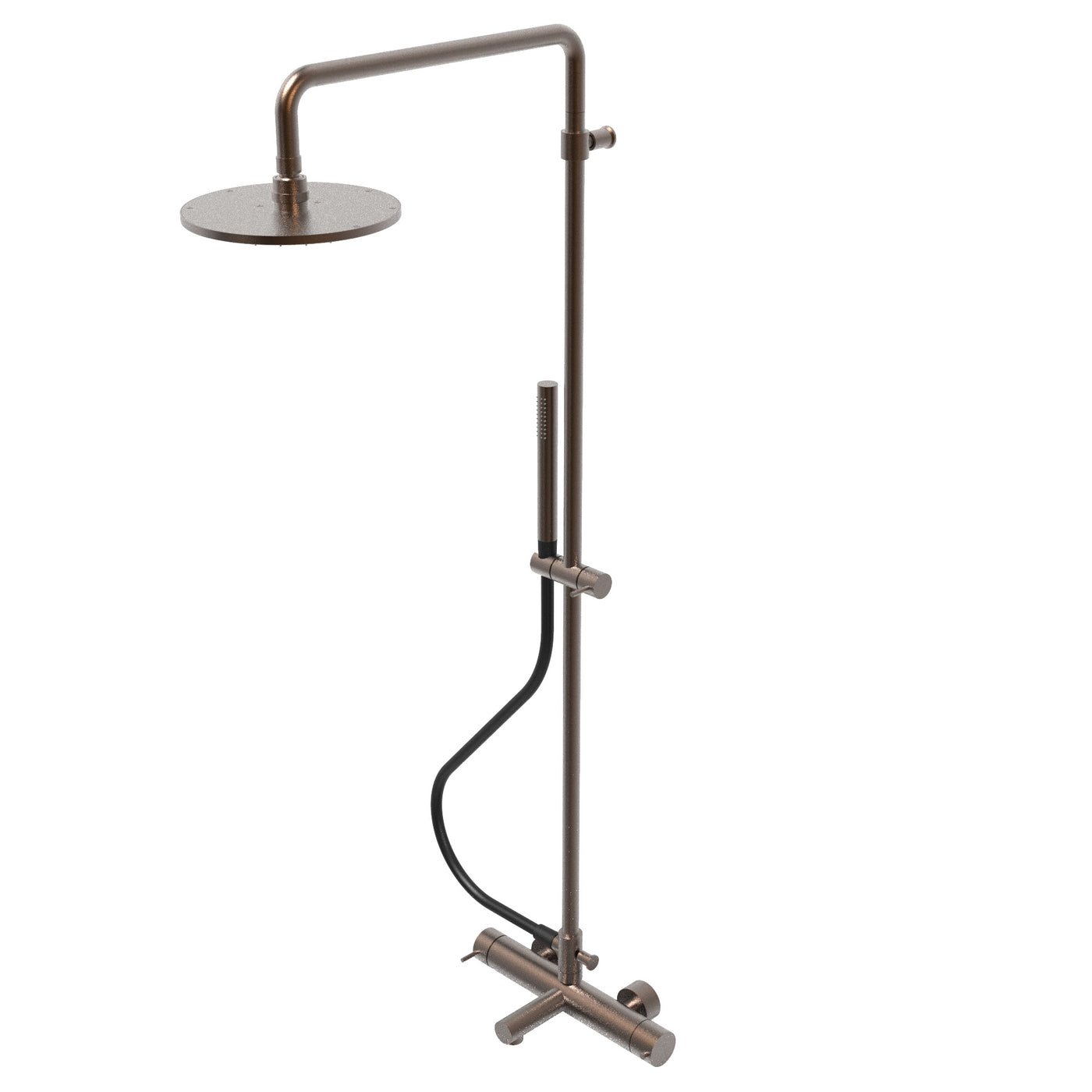 T1.31TN Torneira misturadora termostática de banheira 3 saídas, com coluna, bica, chuveiro de 250 mm e chuveiro de mão redondo - nova versão