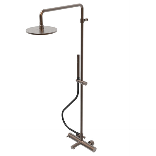 T1.31TN.25 Three-way thermostatic bathtub mixer with column, spout, 250 mm head shower and hand shower - new version