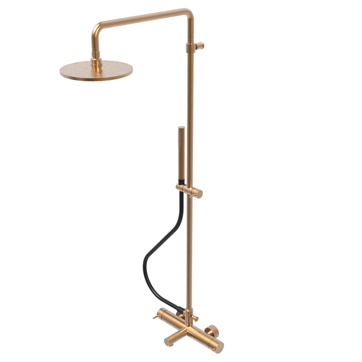 T1.31TN Torneira misturadora termostática de banheira 3 saídas, com coluna, bica, chuveiro de 250 mm e chuveiro de mão redondo - nova versão