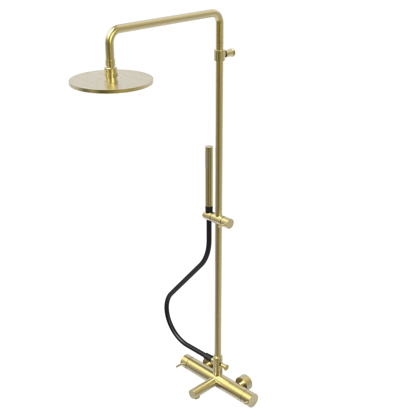 T1.31TN Torneira misturadora termostática de banheira 3 saídas, com coluna, bica, chuveiro de 250 mm e chuveiro de mão redondo - nova versão