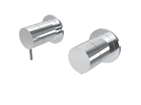 T1.360T.E Torneira misturadora de banheira/duche termostática de encastrar 3 saídas - parte externa com espelho redondo