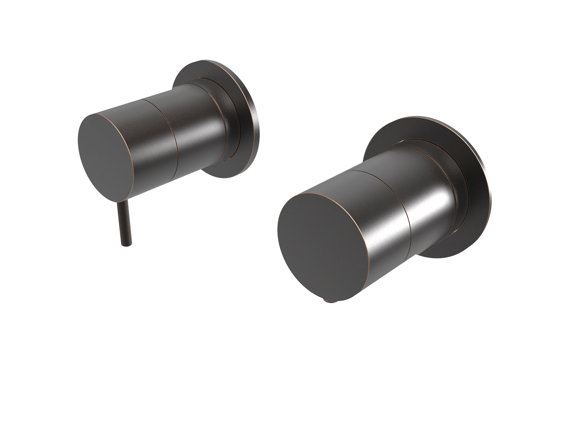 T1.360T.E Torneira misturadora de banheira/duche termostática de encastrar 3 saídas - parte externa com espelho redondo