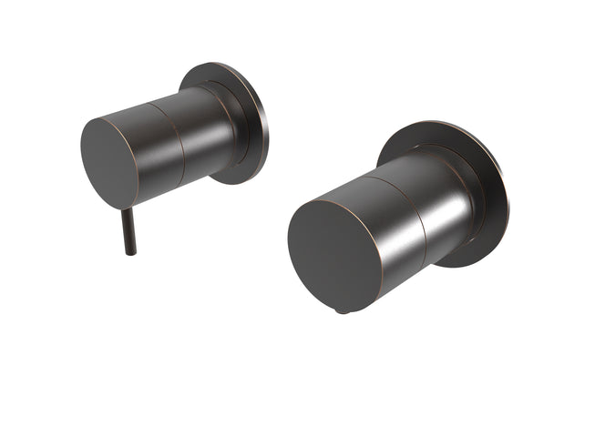 T1.360T.E Torneira misturadora de banheira/duche termostática de encastrar 3 saídas - parte externa com espelho redondo