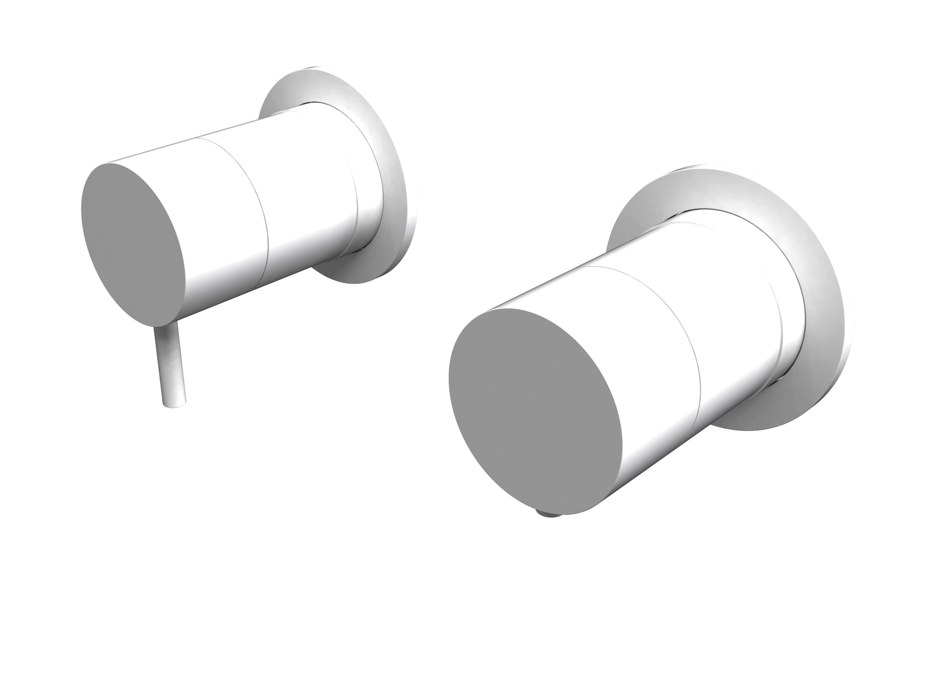 T1.360T.E Torneira misturadora de banheira/duche termostática de encastrar 3 saídas - parte externa com espelho redondo