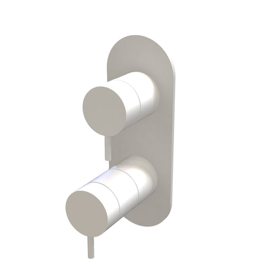 T1.36TBE.O Three-way concealed thermostatic bathtub/shower mixer - external part with oval plate - White
