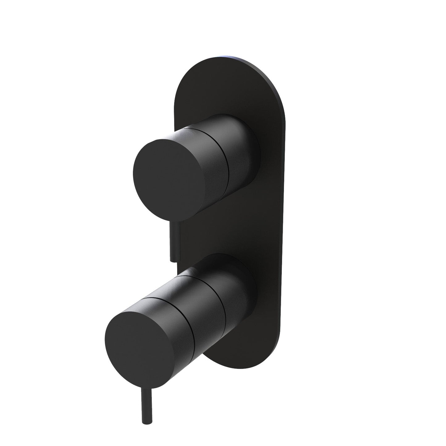 T1.36TBE.O Three-way concealed thermostatic bathtub/shower mixer - external part with oval plate - Black