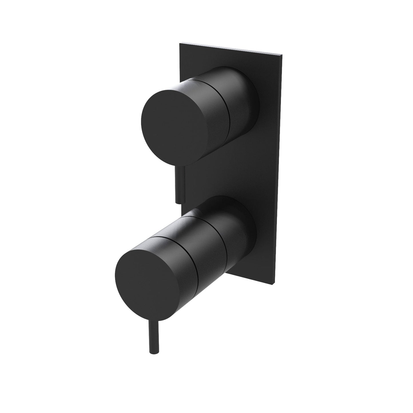T1.36TBE.Q Three-way concealed thermostatic bathtub/shower mixer - external part with rectangular plate - Black