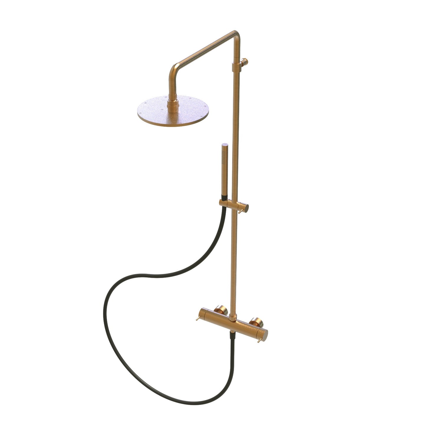 T1.41N Two-way shower mixer with column, 200 mm head shower and hand shower - new version