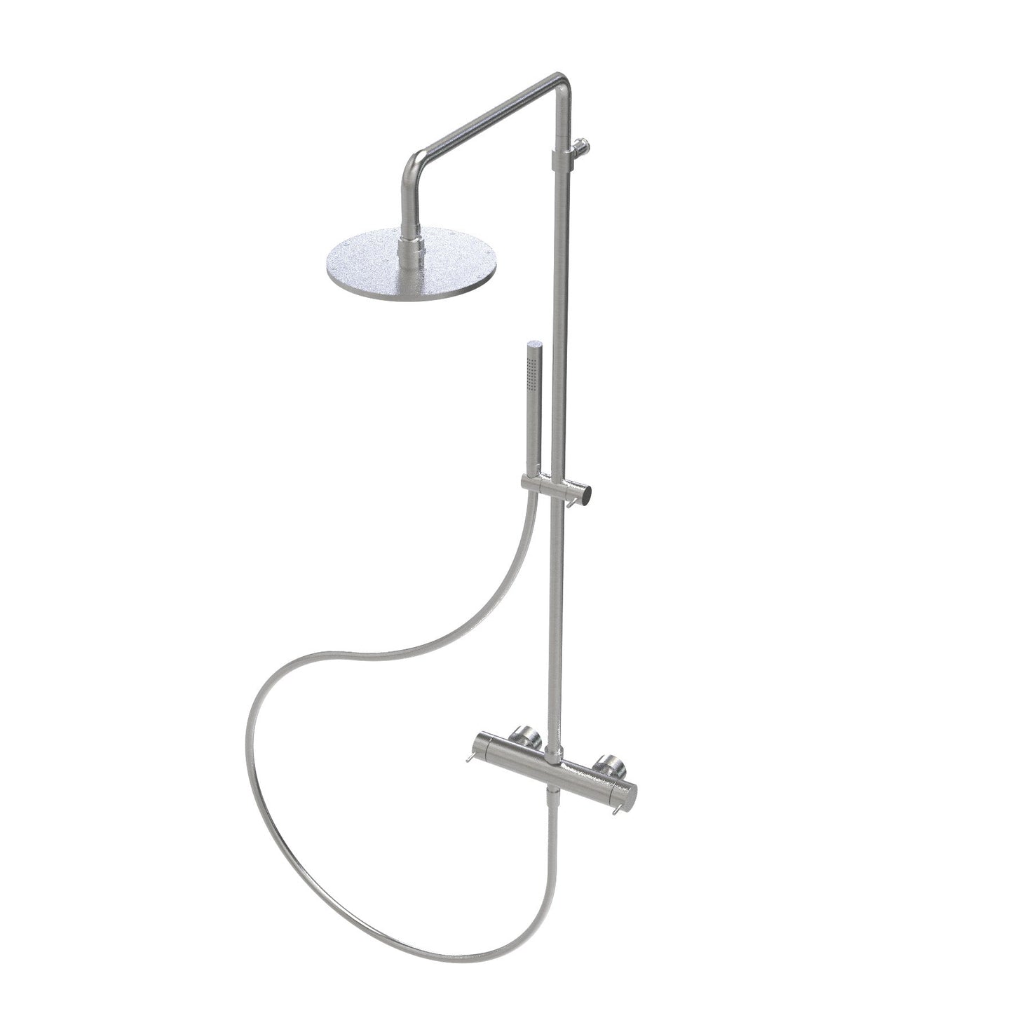 T1.41N Two-way shower mixer with column, 200 mm head shower and hand shower - new version