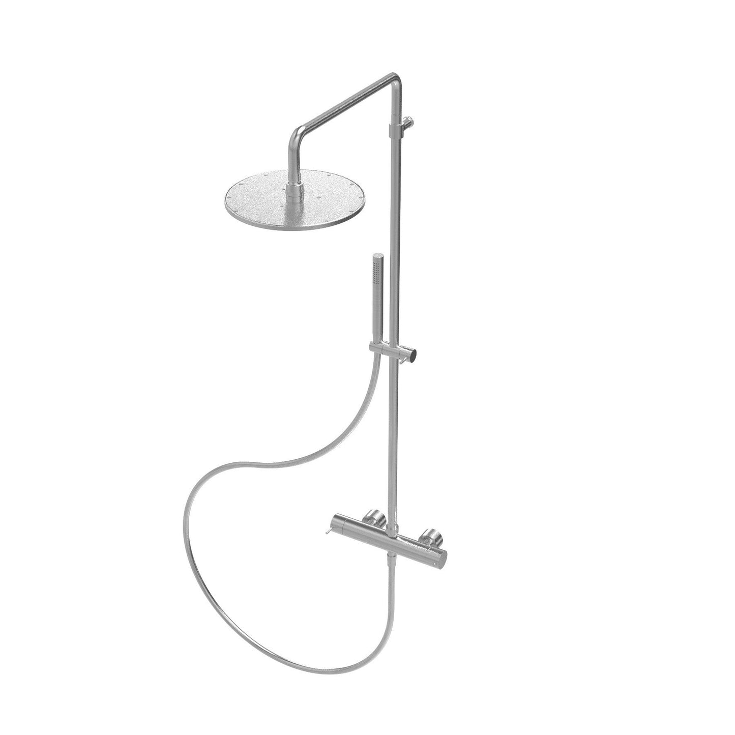 T1.41TN.30 Two-way thermostatic shower mixer with column, 250 mm head shower and hand shower - new version
