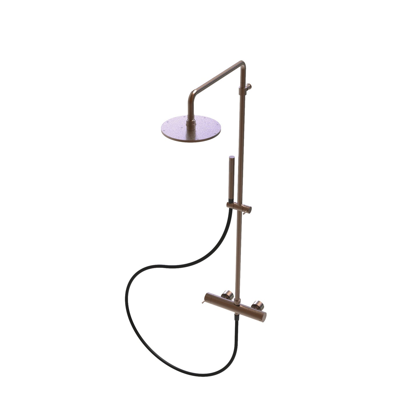 T1.41TN Two-way thermostatic shower mixer with column, 200 mm head shower and hand shower - new version