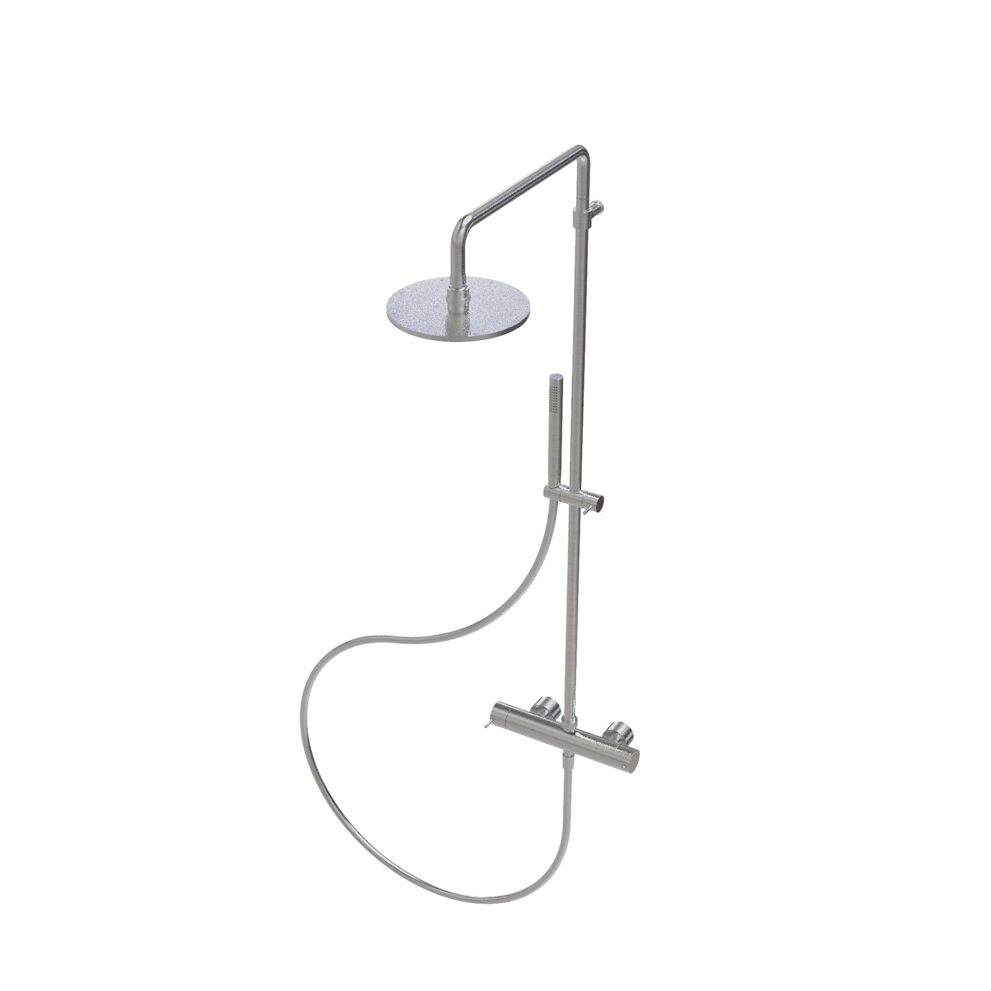 T1.41TN Two-way thermostatic shower mixer with column, 200 mm head shower and hand shower - new version