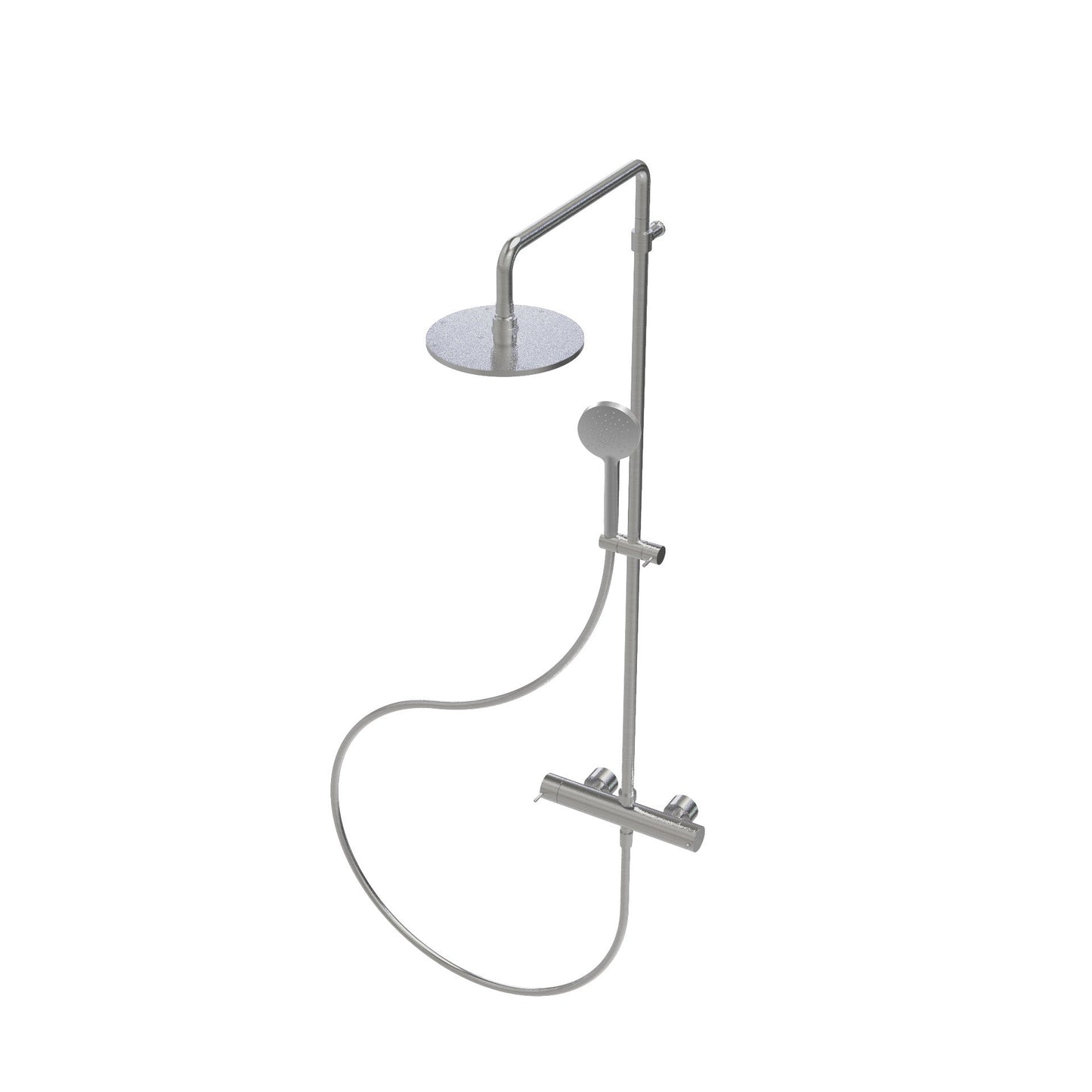 T1.41TN.R Two-way thermostatic shower mixer with column, 200 mm head shower and round hand shower - new version