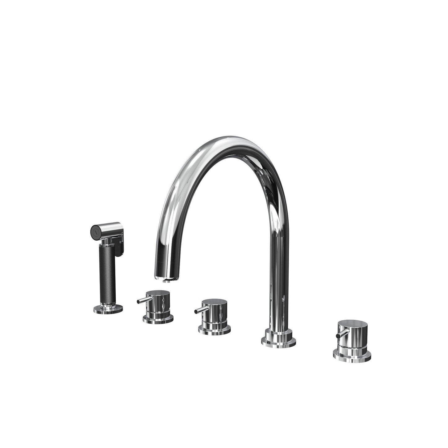 T1.54U Five-hole kitchen mixer with swivel U spout for water purifier and extractable kitchen sprayer