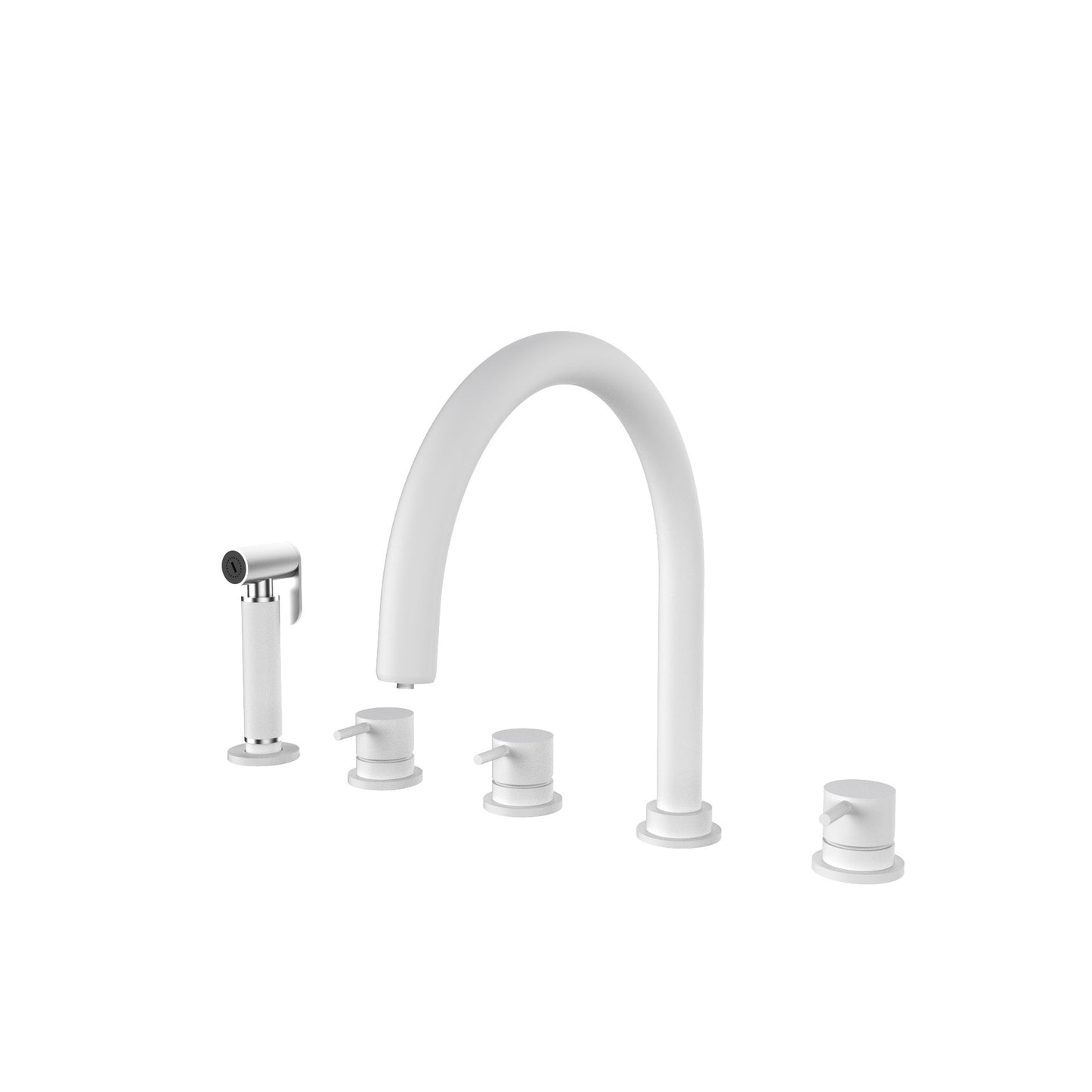 T1.54U Five-hole kitchen mixer with swivel U spout for water purifier and extractable kitchen sprayer