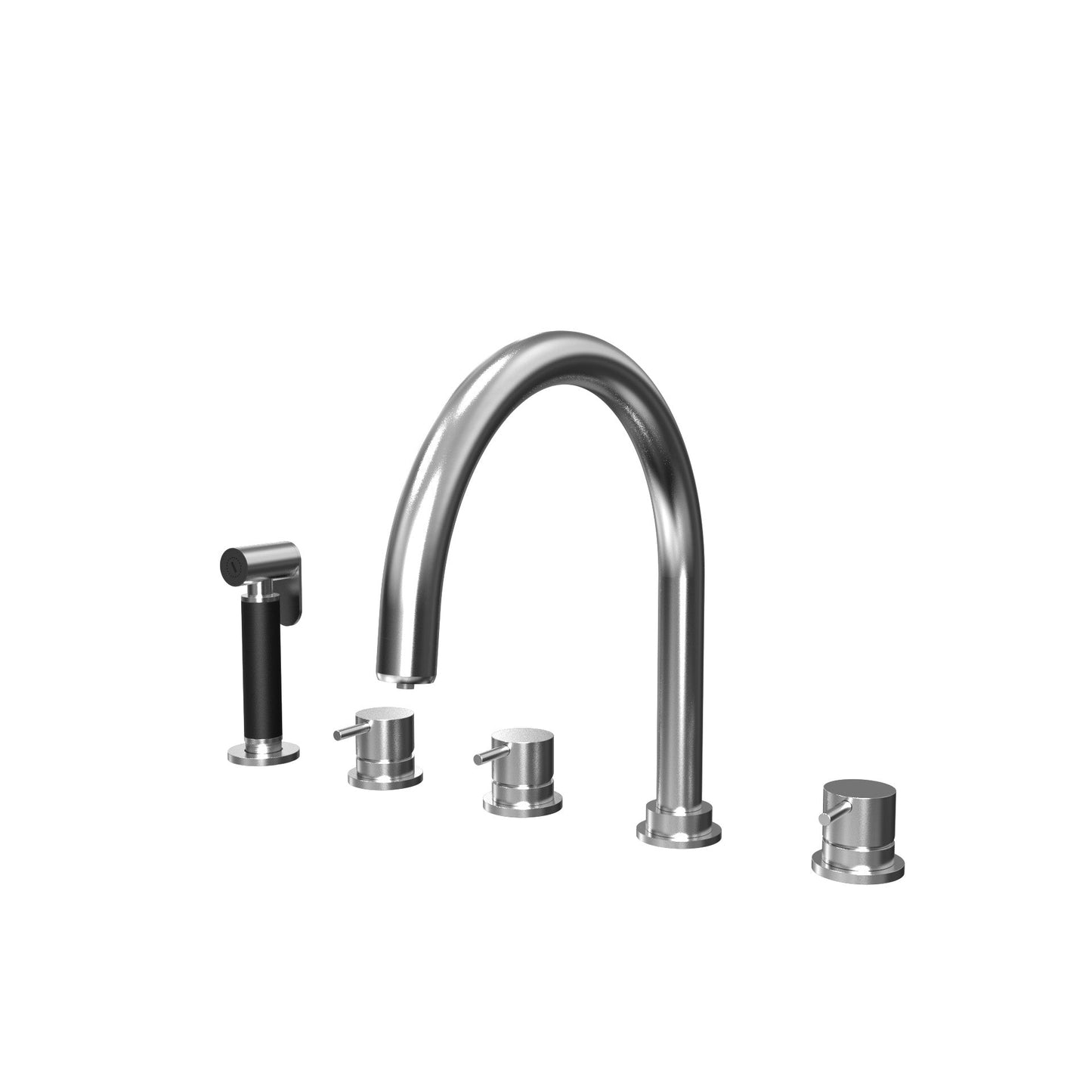 T1.54U Five-hole kitchen mixer with swivel U spout for water purifier and extractable kitchen sprayer