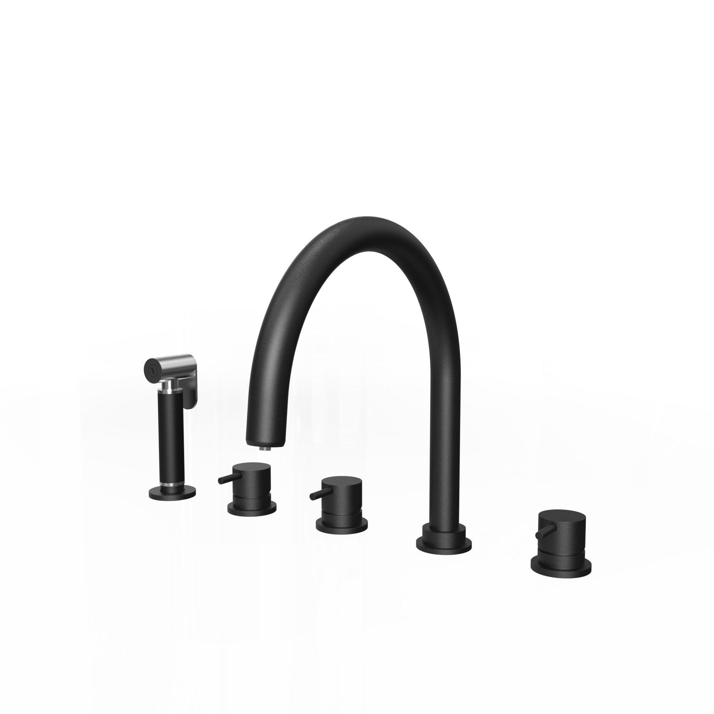 T1.54U Five-hole kitchen mixer with swivel U spout for water purifier and extractable kitchen sprayer