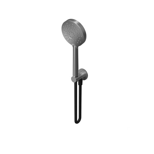 T1.621R Round hand shower kit with integrated outlet - PVD Gun Metal Chromed Brushed