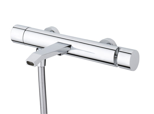 T5.30 Two-way bathtub mixer with spout, hand shower and adjustable holder - Chrome