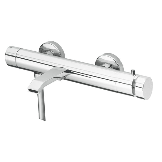 T5.30T Two-way thermostatic bathtub mixer with spout, hand shower and adjustable holder - Chrome