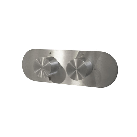 T7.32T Two-way concealed thermostatic bathtub/shower mixer - internal + external part - Stainless Steel Brushed