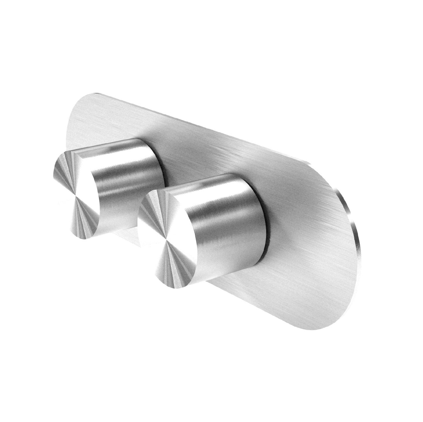 T7.42T.E One-way concealed thermostatic bathtub/shower mixer - external part - Stainless Steel Brushed