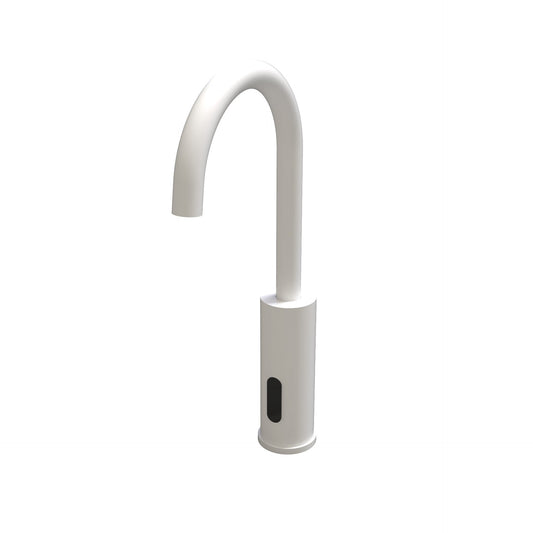 TMI.EB.U Deck mounted electronic washbasin tap with 1,5v battery (cold water) - White