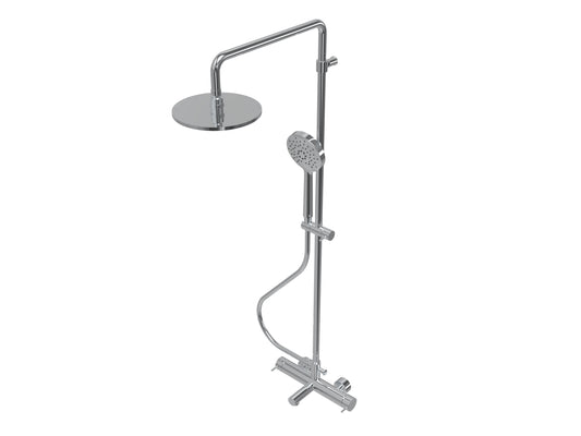 T1.31N Torneira misturadora de banheira 3 saídas, com coluna, bica, chuveiro de 200 mm e chuveiro de mão redondo - nova versão