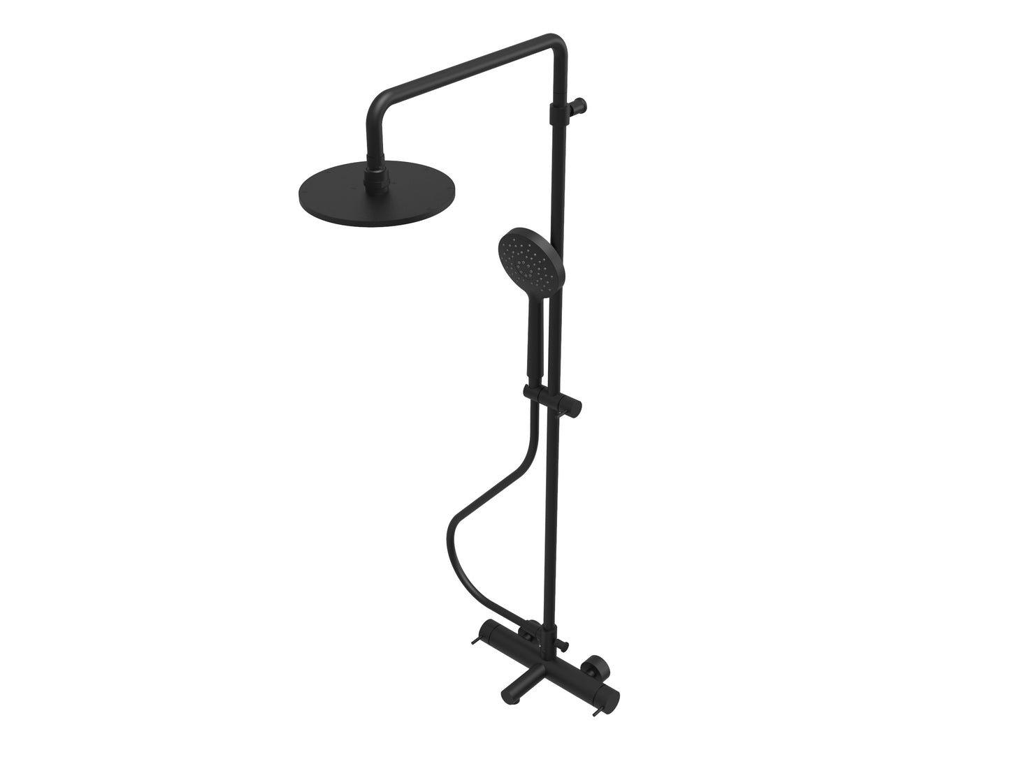 T1.31N Torneira misturadora de banheira 3 saídas, com coluna, bica, chuveiro de 200 mm e chuveiro de mão redondo - nova versão